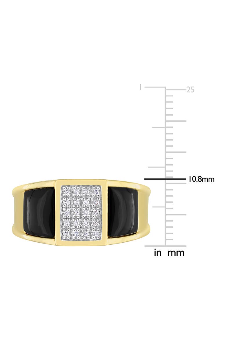 Men's Black Onyx & Diamond Square Ring, Alternate, color, BLACK