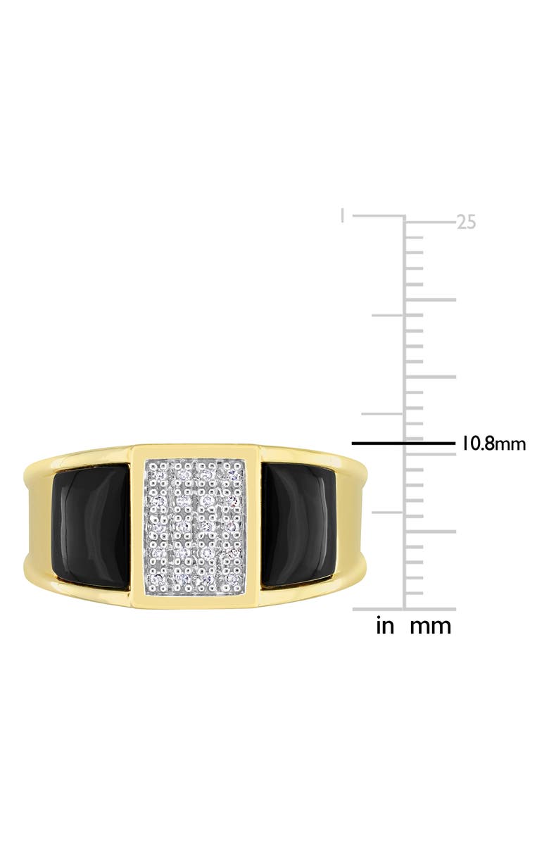 DELMAR Men's Black Onyx & Diamond Square Ring, Alternate, color, Black