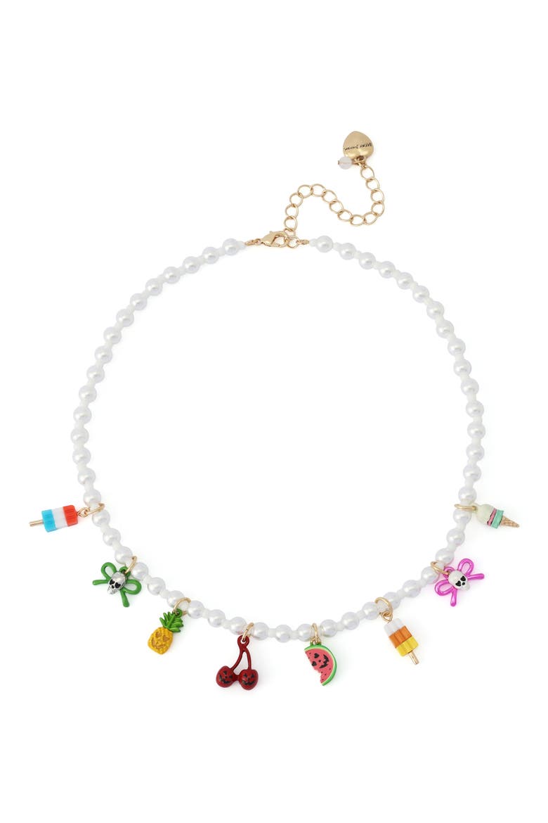 Summerween Charm Frontal Necklace, Main, color, PEARL
