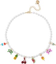 Betsey Johnson Summerween Charm Frontal Necklace