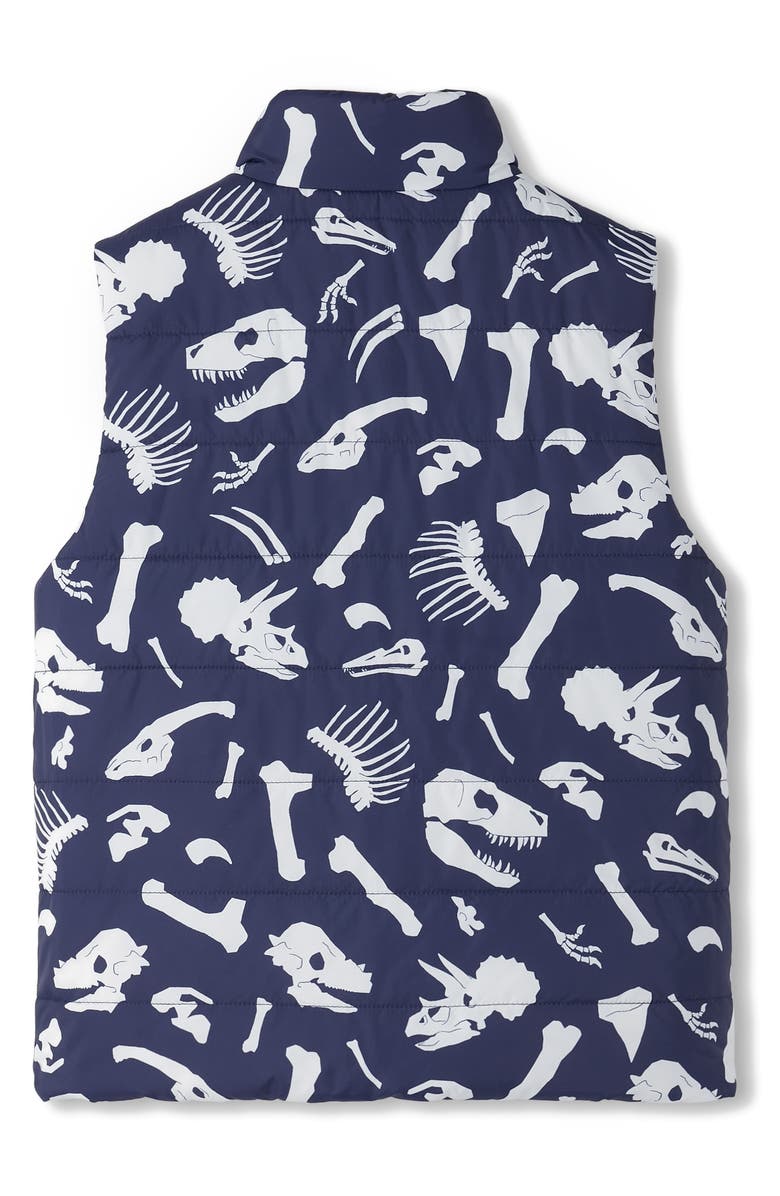 Hatley Kids' Dino Fossils Quilted Reversible Vest, Alternate, color, 