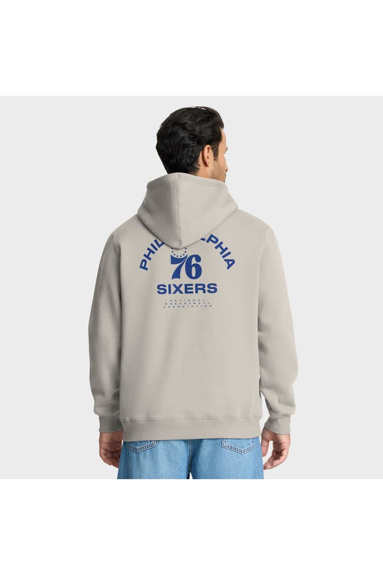Men's Fanatics Off White Philadelphia 76ers Crossover Collection Blocked Shot Premium Pullover Hoodie, Alternate, color, Cream