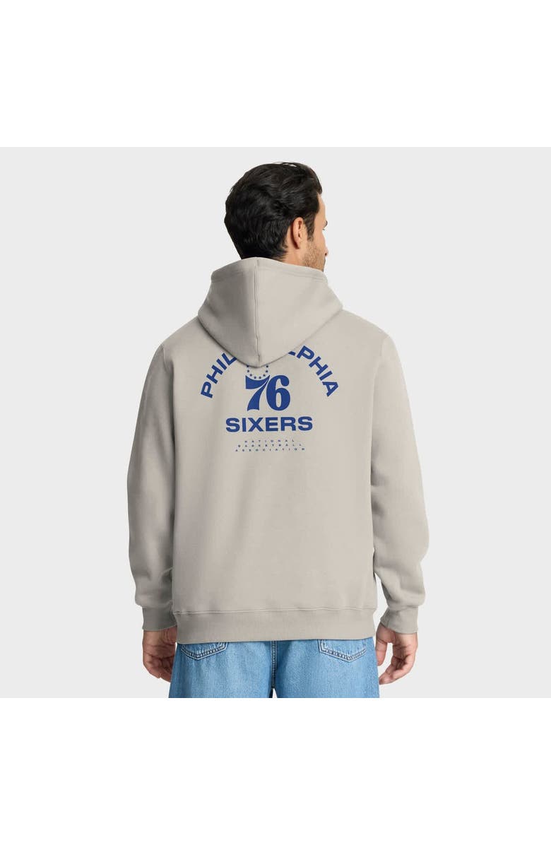 FANATICS Men's Fanatics Off White Philadelphia 76ers Crossover Collection Blocked Shot Premium Pullover Hoodie, Alternate, color, Cream