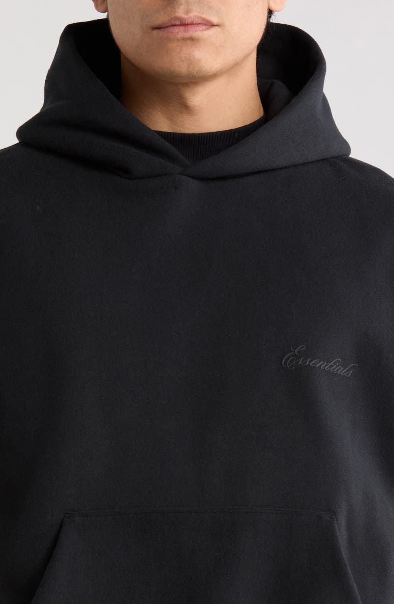 Fear of God Essentials Classic Cotton Blend Hoodie, Alternate, color, Vintage Black