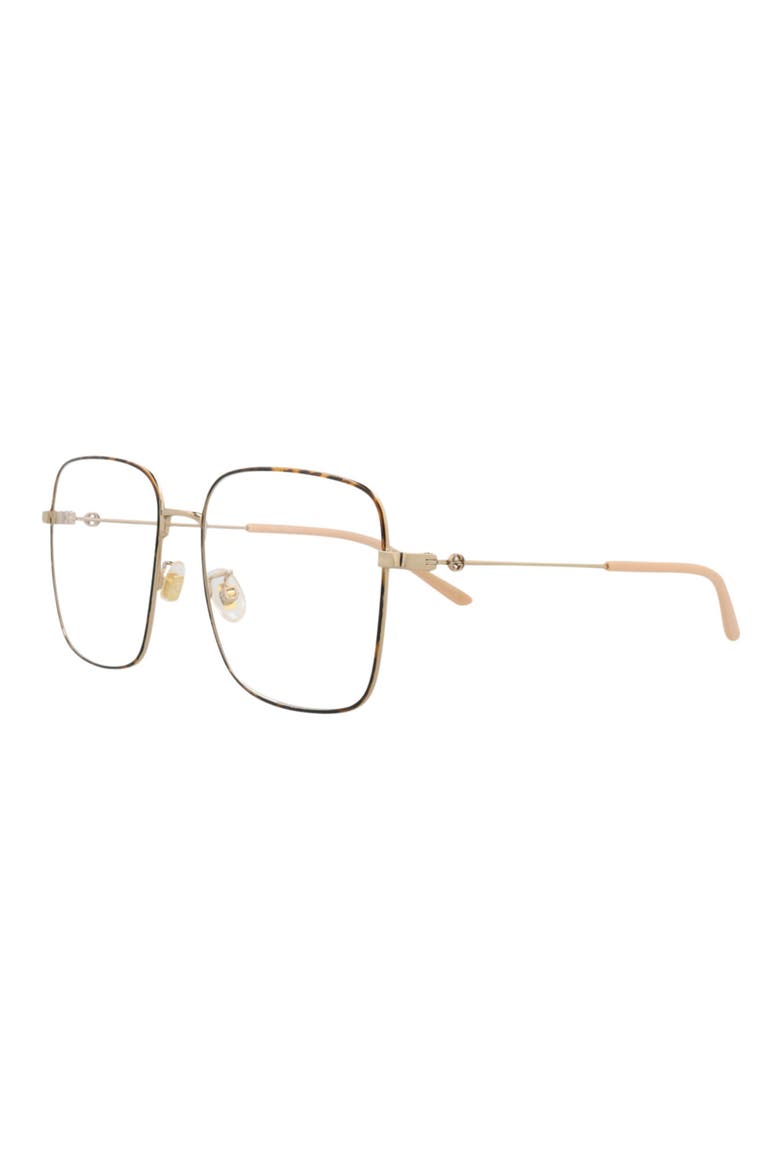 56mm Square Optical Glasses, Alternate, color, GOLD GOLD TRANSPARENT
