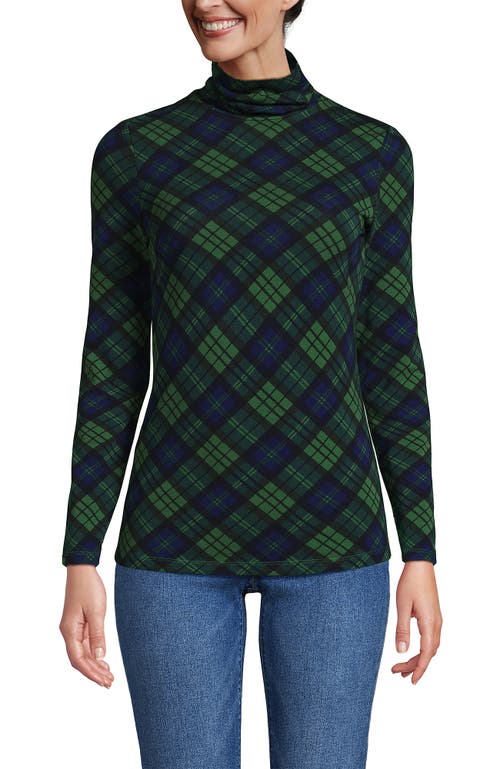 Lands' End Lightweight Jersey Long Sleeve Turtleneck In Green