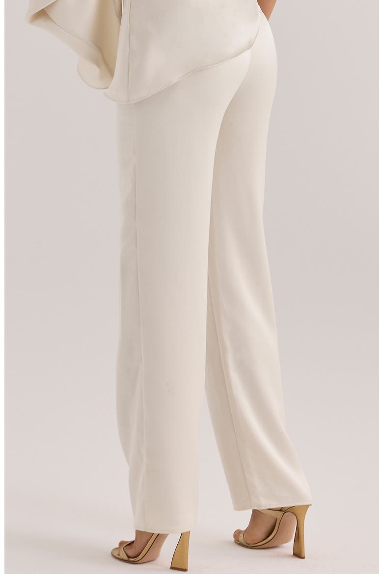 Amaria Relaxed Fit Satin Straight Leg Pants, Alternate, color, IVORY