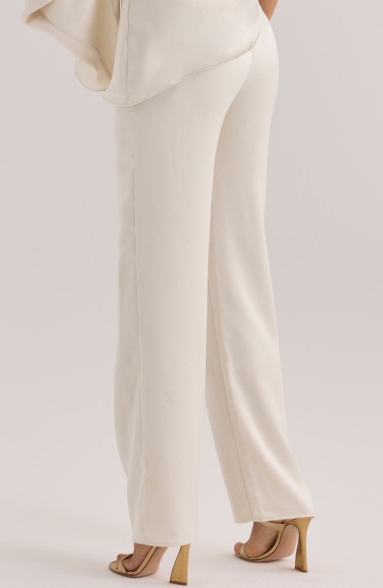 HOUSE OF CB Amaria Relaxed Fit Satin Straight Leg Pants, Alternate, color, Ivory