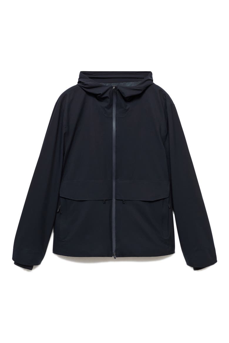 Water Repellent Thermolite® Hooded Jacket, Alternate, color, NAVY