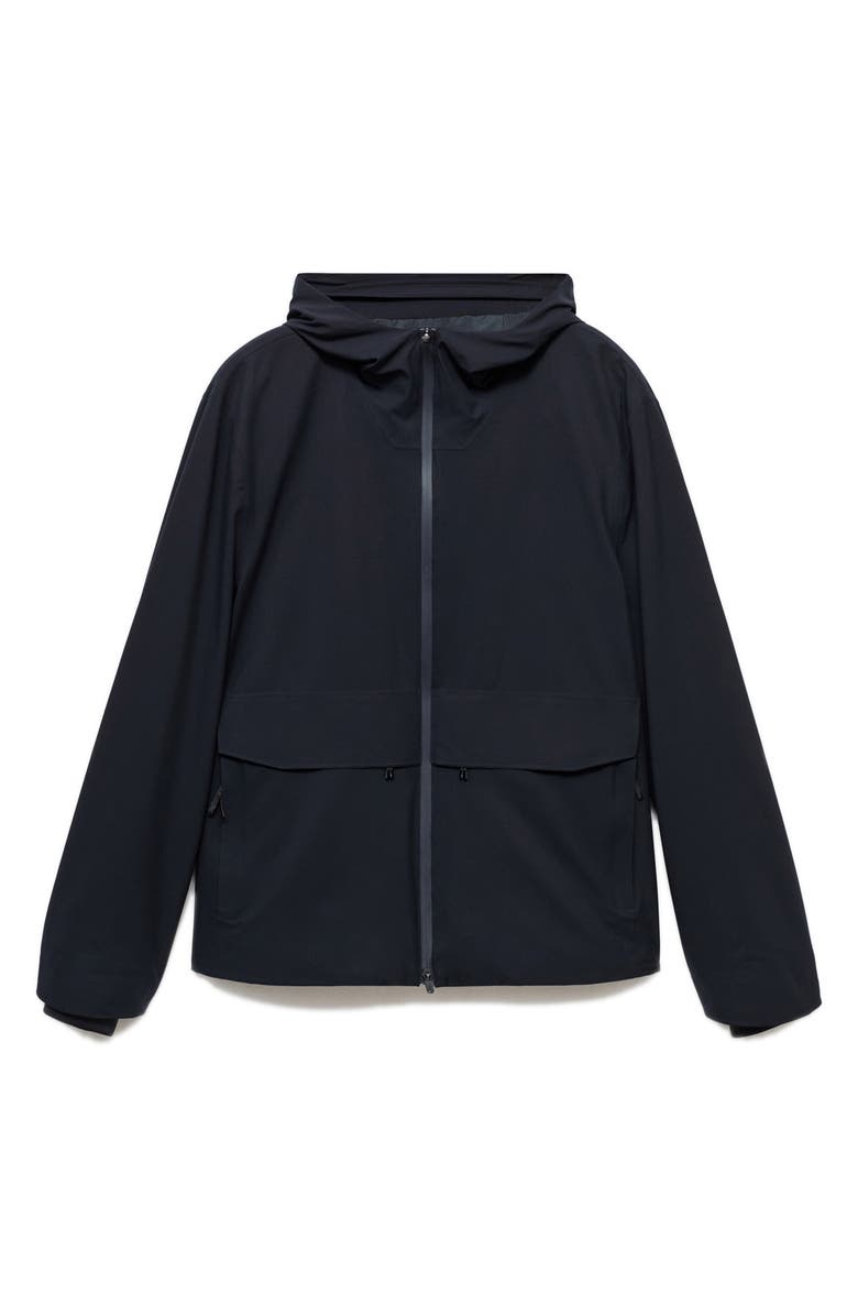 MANGO Water Repellent Thermolite<sup>®</sup> Hooded Jacket, Alternate, color, Navy