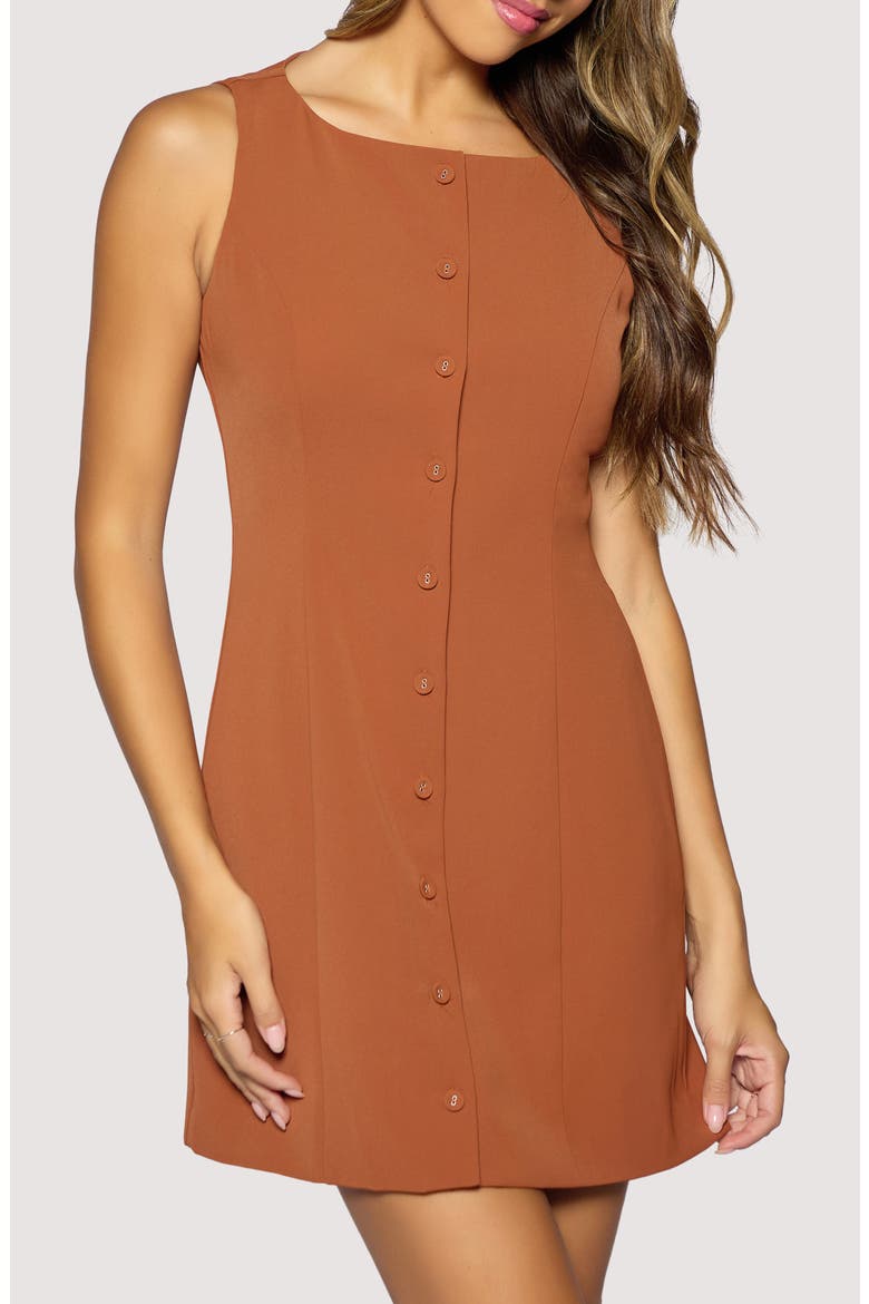 Stroll in Madrid Minidress, Alternate, color, BROWN