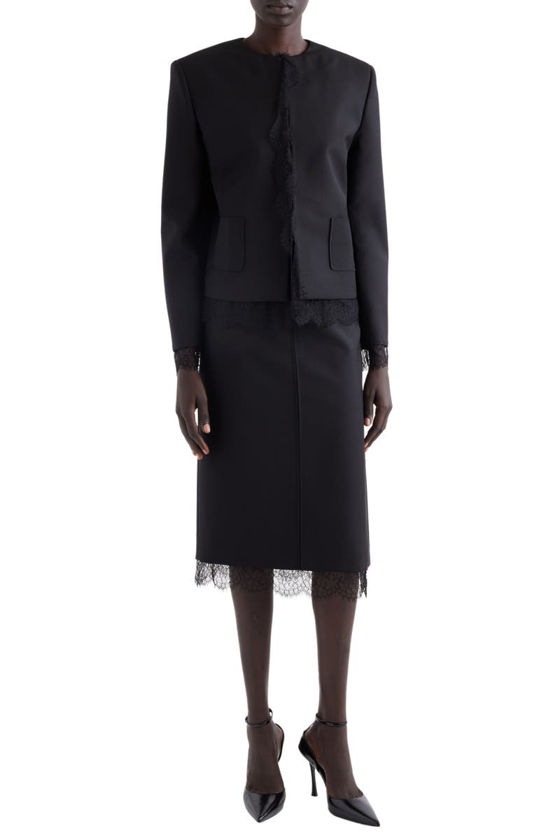 Givenchy Lace Trim Wool & Mohair Jacket, Alternate, color, 