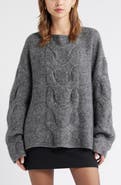 Open Edit Cable Boatneck Sweater