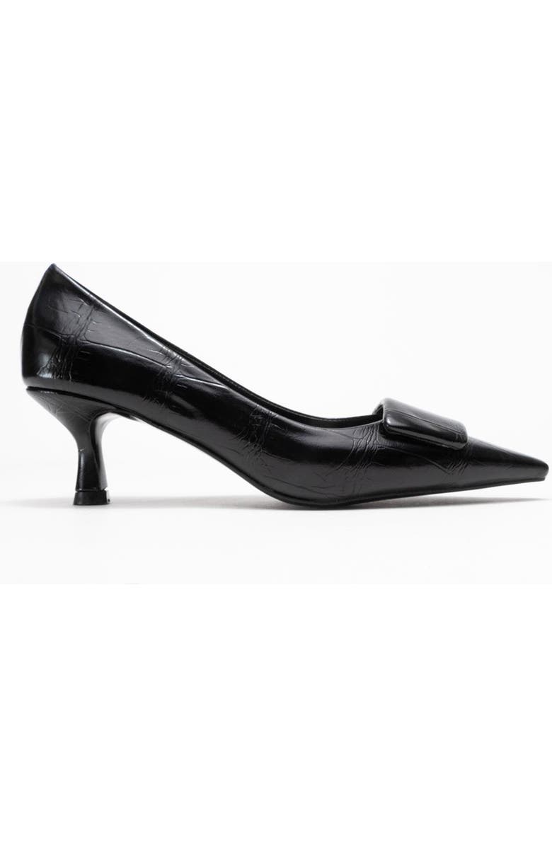 Prologue Shoes Marcia Buckle Pointed Toe Pump, Alternate, color, Black Printed