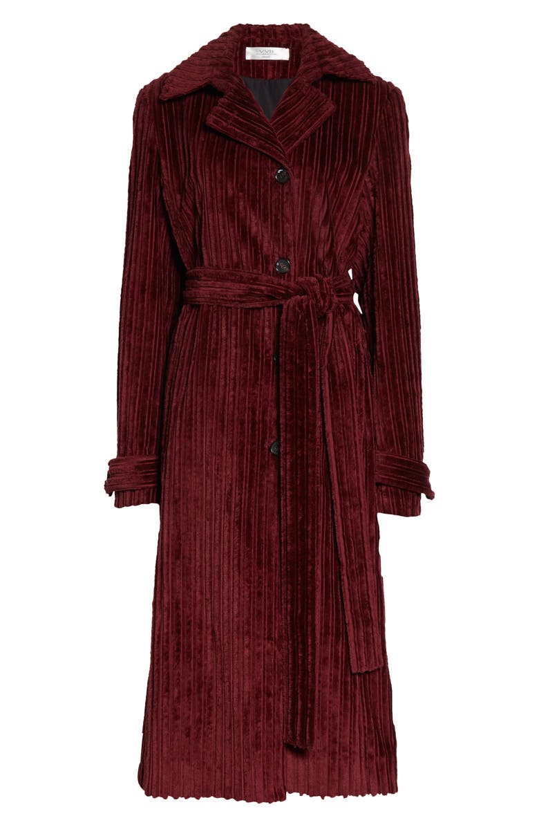 Victoria Beckham Belted Corduroy Trench Coat, Alternate, color, 