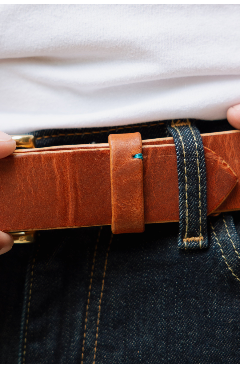 Bluebonnet The Companion Horween Leather Belt, Alternate, color, English Tan