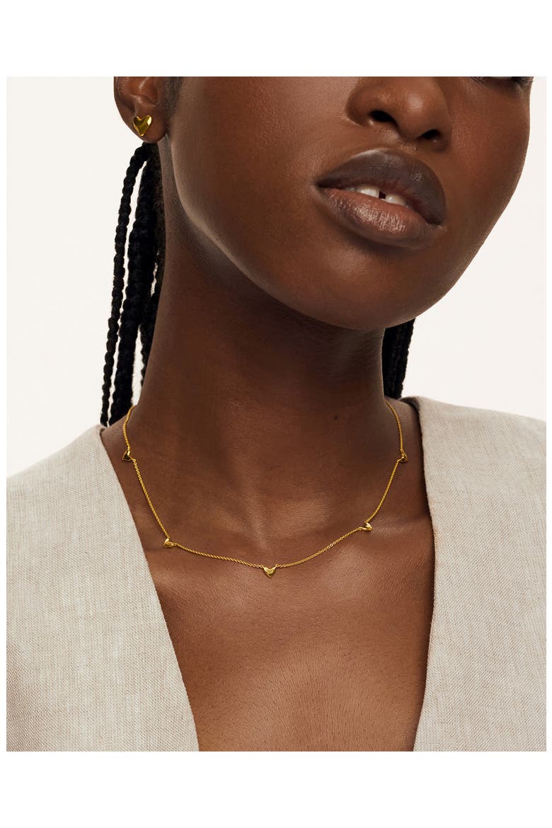 Heart Station Necklace, Alternate, color, 18K GOLD VERMEIL
