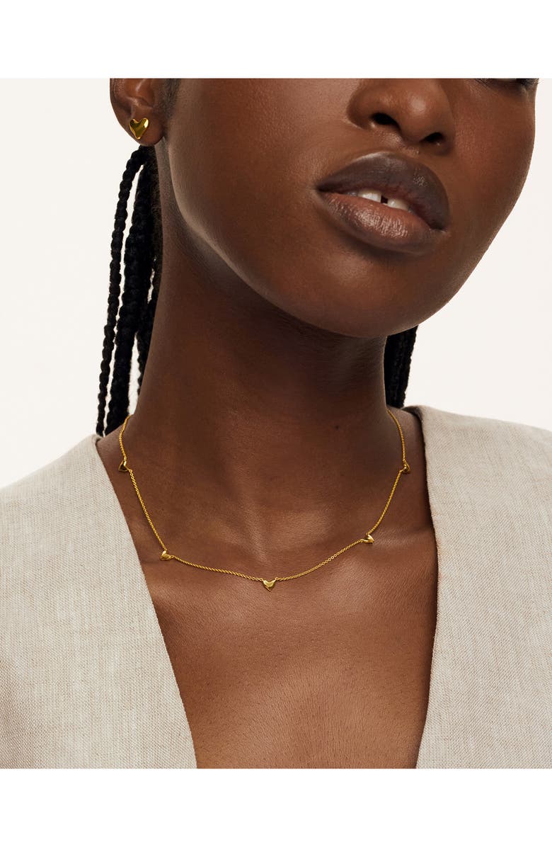 Monica Vinader Heart Station Necklace, Alternate, color, 18K Gold Vermeil