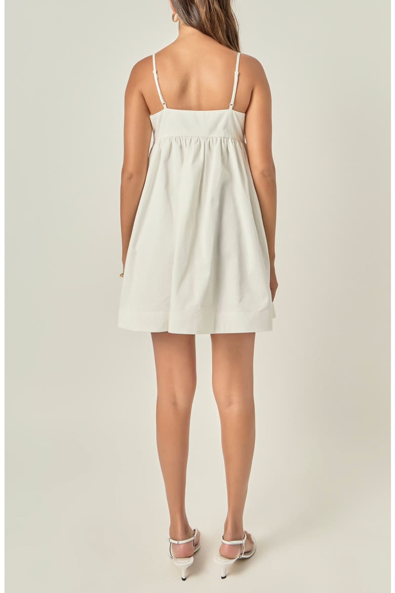 Bow Front Babydoll Minidress, Alternate, color, OFF WHITE