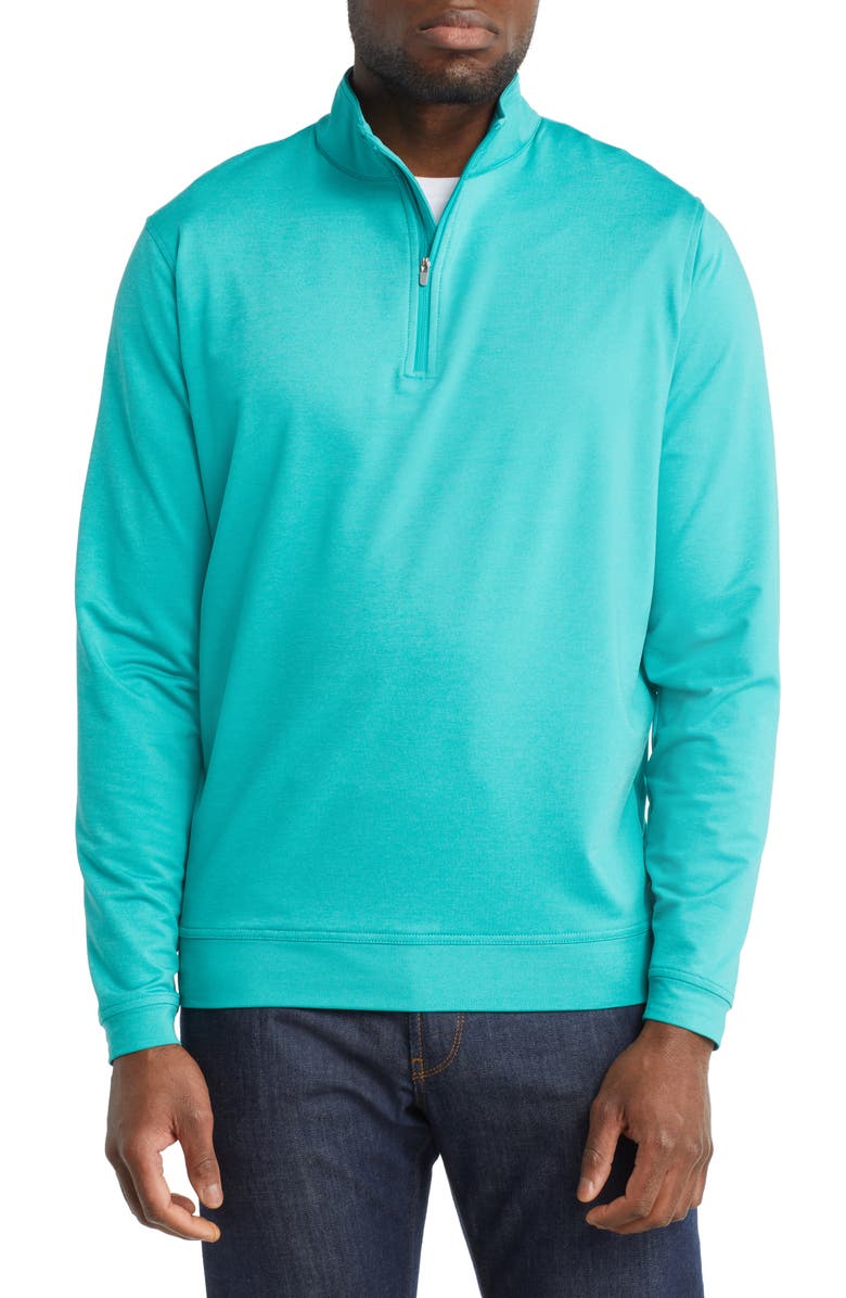 Peter Millar Perth Mélange Performance Quarter Zip Pullover, Main, color, 