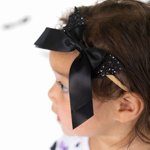 Sweet Wink Glitter Bat Halloween Bow Baby Headband In Black