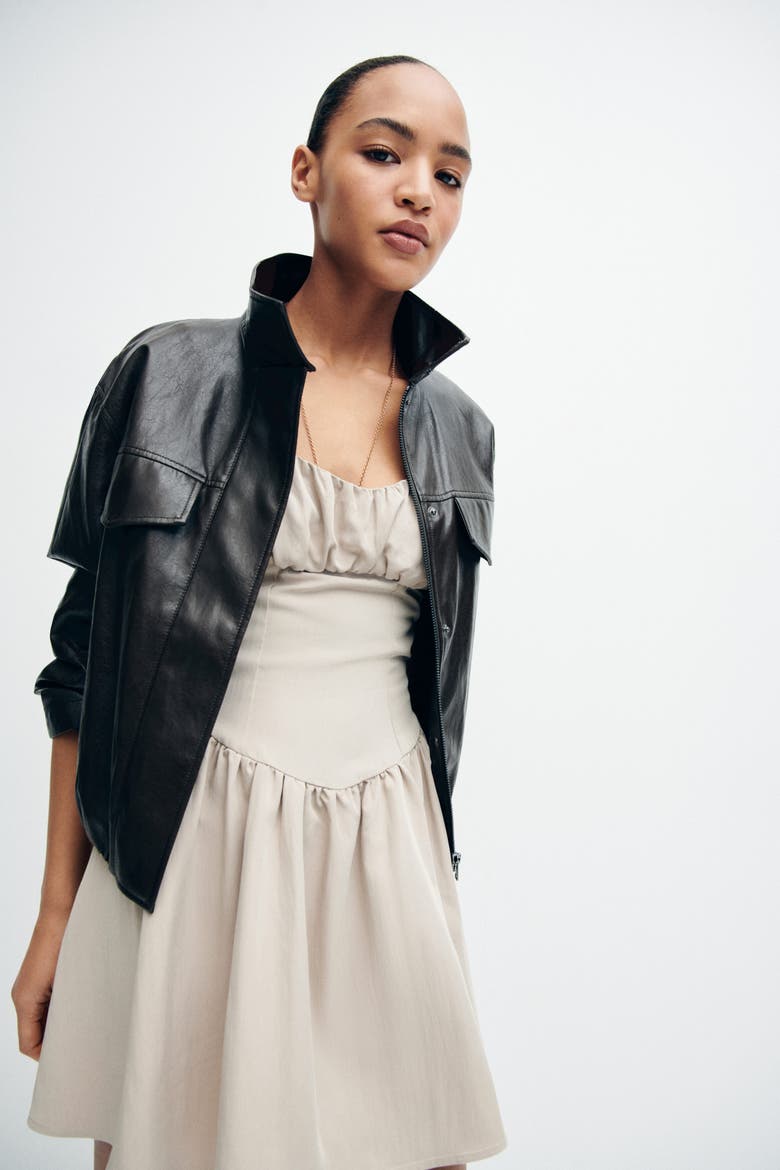 Gathered Twill Dress, Alternate, color, Dusty taupe