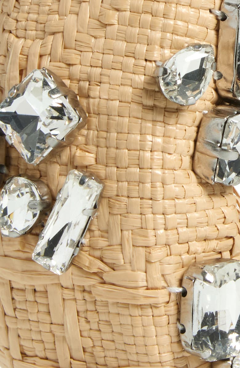 Lele Sadoughi Crystal Embellished Knotted Raffia Headband, Alternate, color,