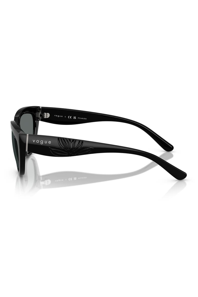 54mm Polarized Cat Eye Sunglasses, Alternate, color, BLACK