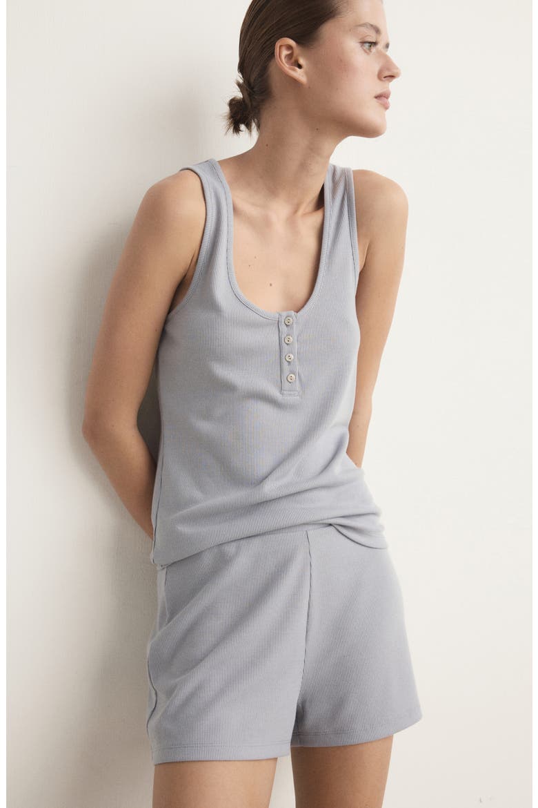 Textured Pajama Shorts, Alternate, color, GREY