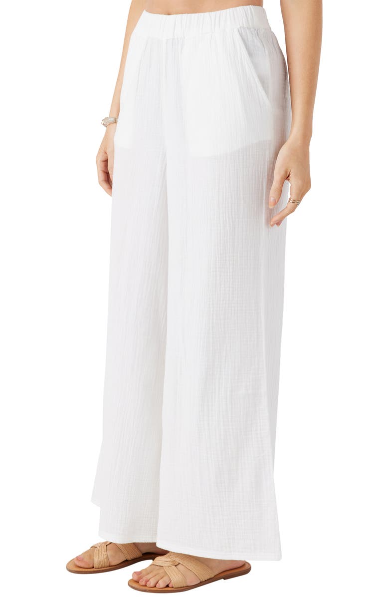 O'Neill Caralee Double Gauze Wide Leg Cover-Up Pants, Alternate, color,