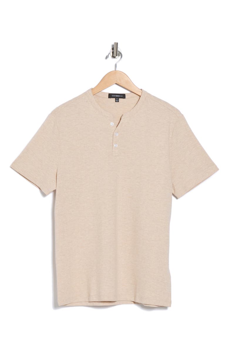 WESTZEROONE Flip Short Sleeve Henley, Alternate, color, Cream