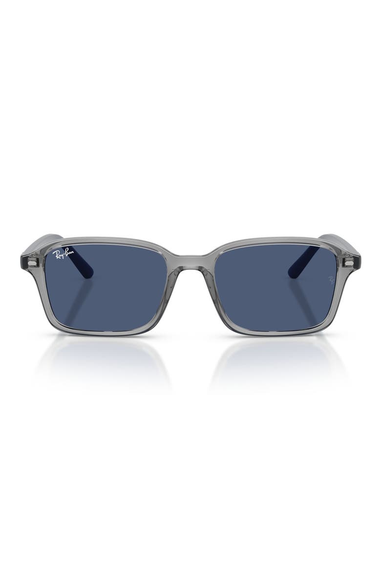Kids' 50mm Square Sunglasses, Main, color, TRANSPARENT GREY / DARK BLUE