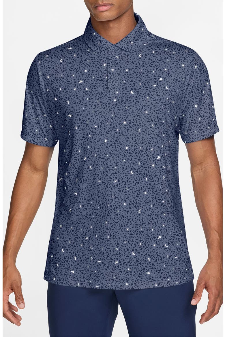 Dri-FIT Performance Bird Print Golf Polo, Main, color, DIFFUSED BLUE