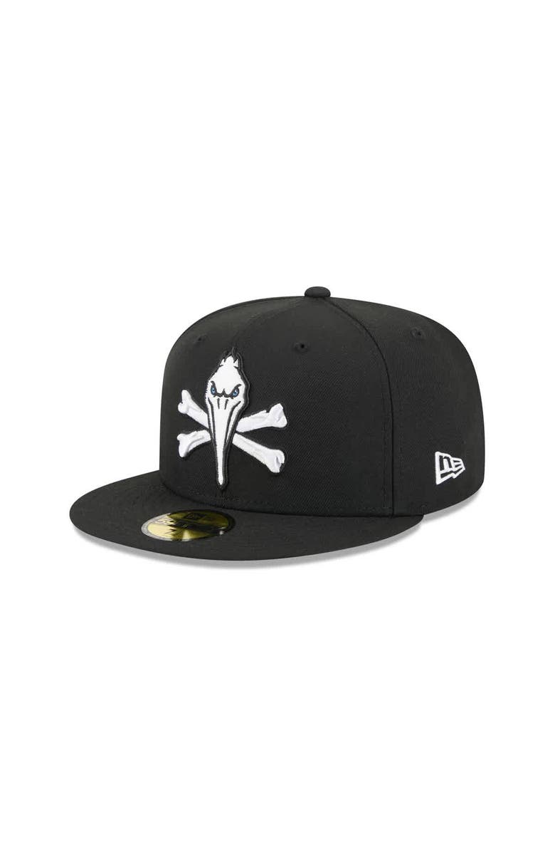 New Era Men's New Era  Black Myrtle Beach Pelicans Theme Nights 59FIFTY Fitted Hat, Alternate, color, 