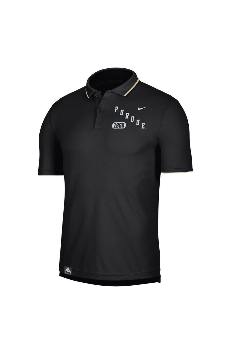 Nike Men's Nike Black Purdue Boilermakers Wordmark Performance Polo, Alternate, color,
