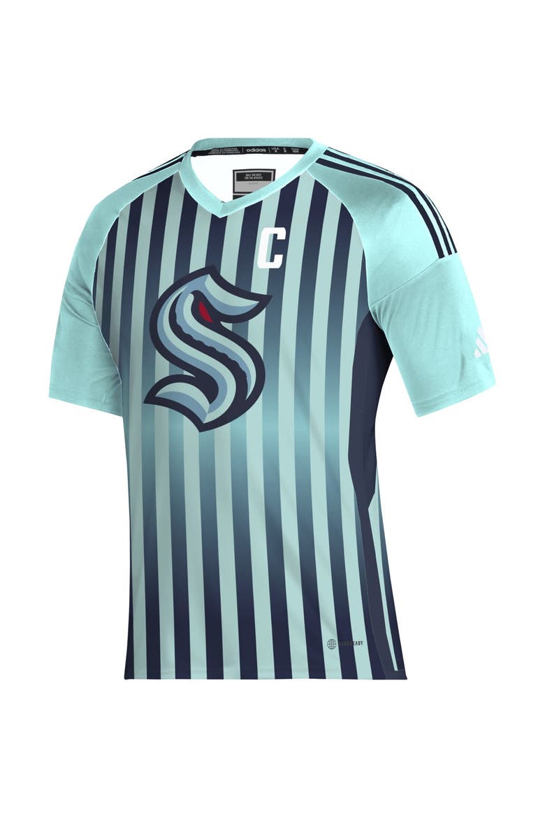 Men's adidas Light Blue Seattle Kraken AEROREADY Raglan Soccer Top, Alternate, color, Light Blue