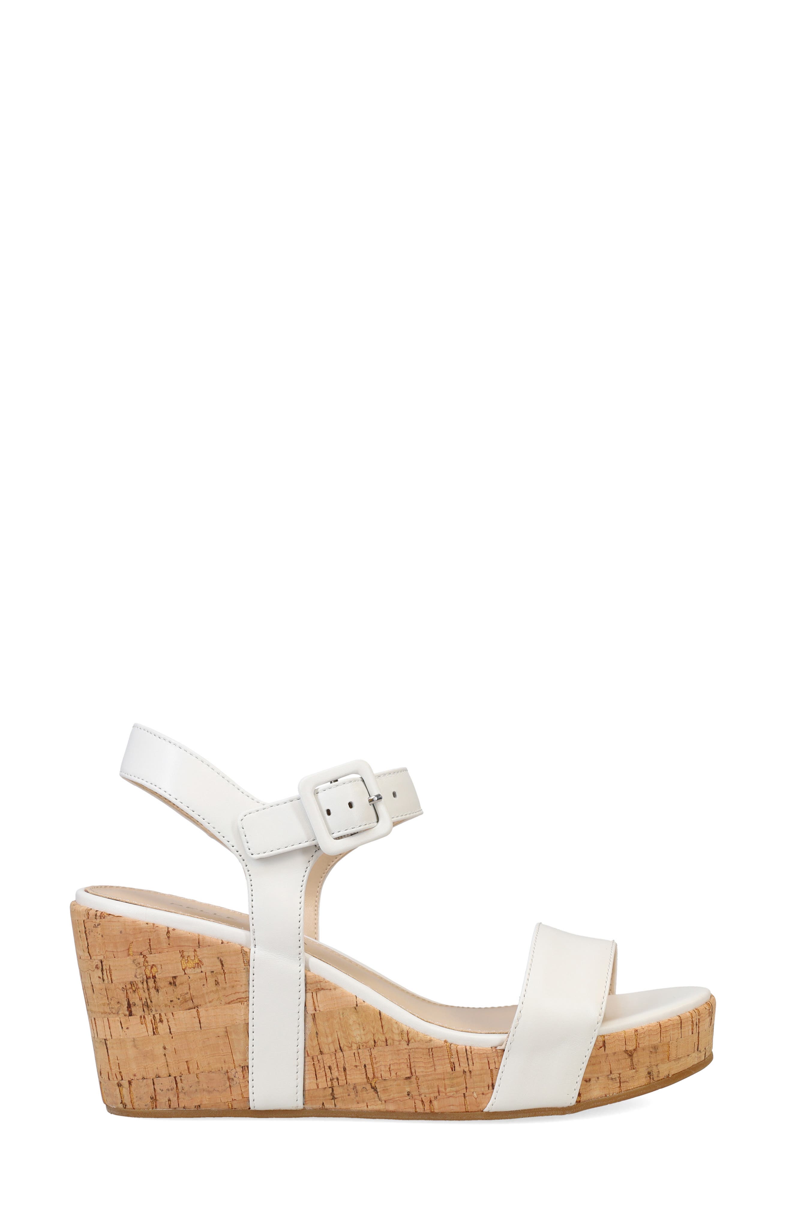 Pelle Moda Wiltz Ankle Strap Platform Wedge Sandal, Alternate, color, White