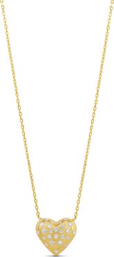 SHYMI Scattered Stone Puffy Heart Necklace