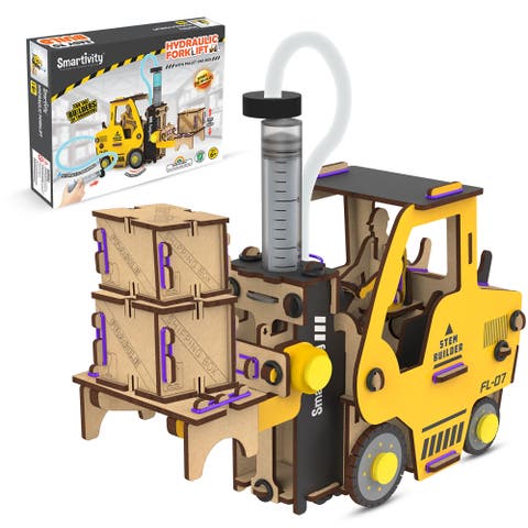 Hydraulic Forklift Diy Stem Wooden Building Set
