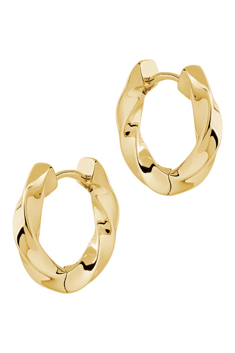 Chunky Twist Huggie Hoop Earrings, Alternate, color, GOLD
