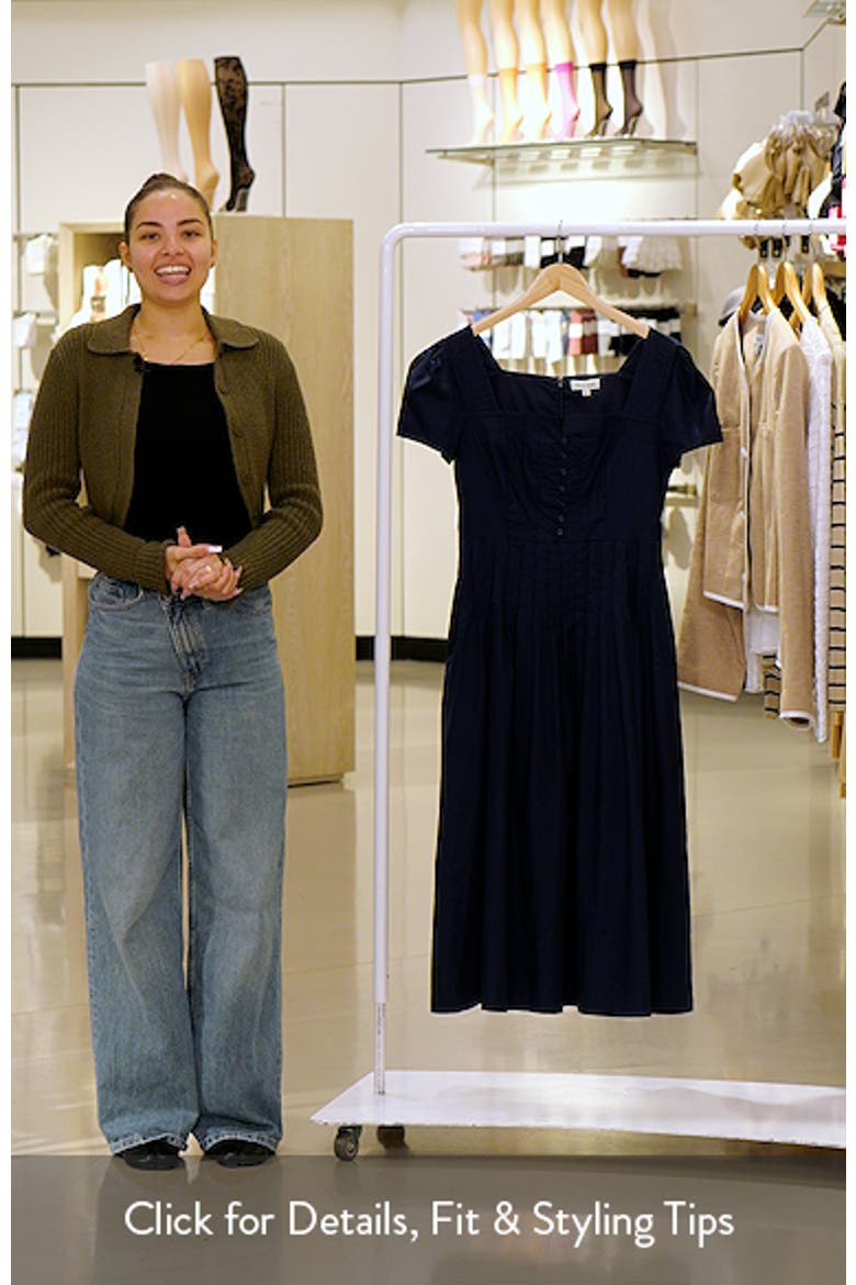 Pintuck Detail Cotton Midi Dress video