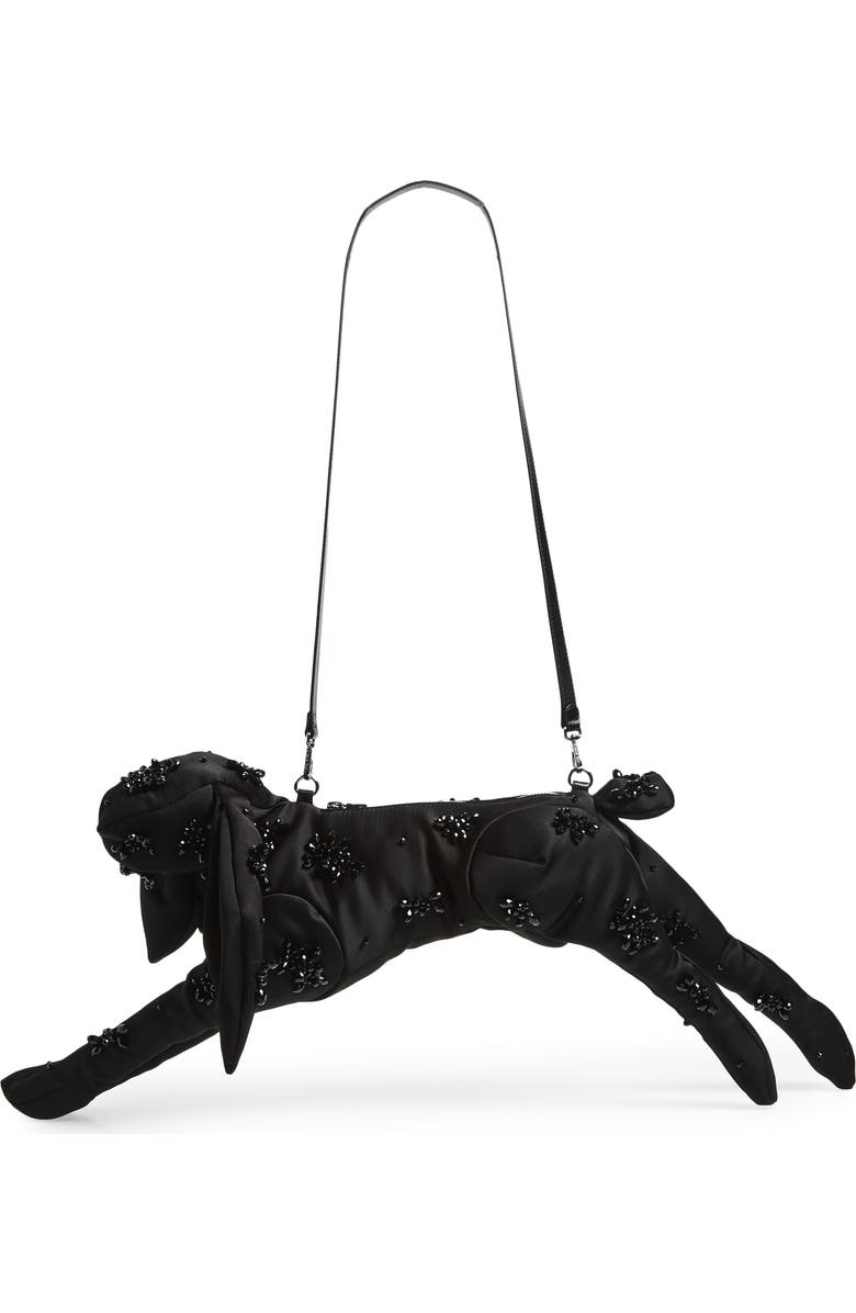 Simone Rocha Hare Embellished Turbo Satin Crossbody Bag, Alternate, color,