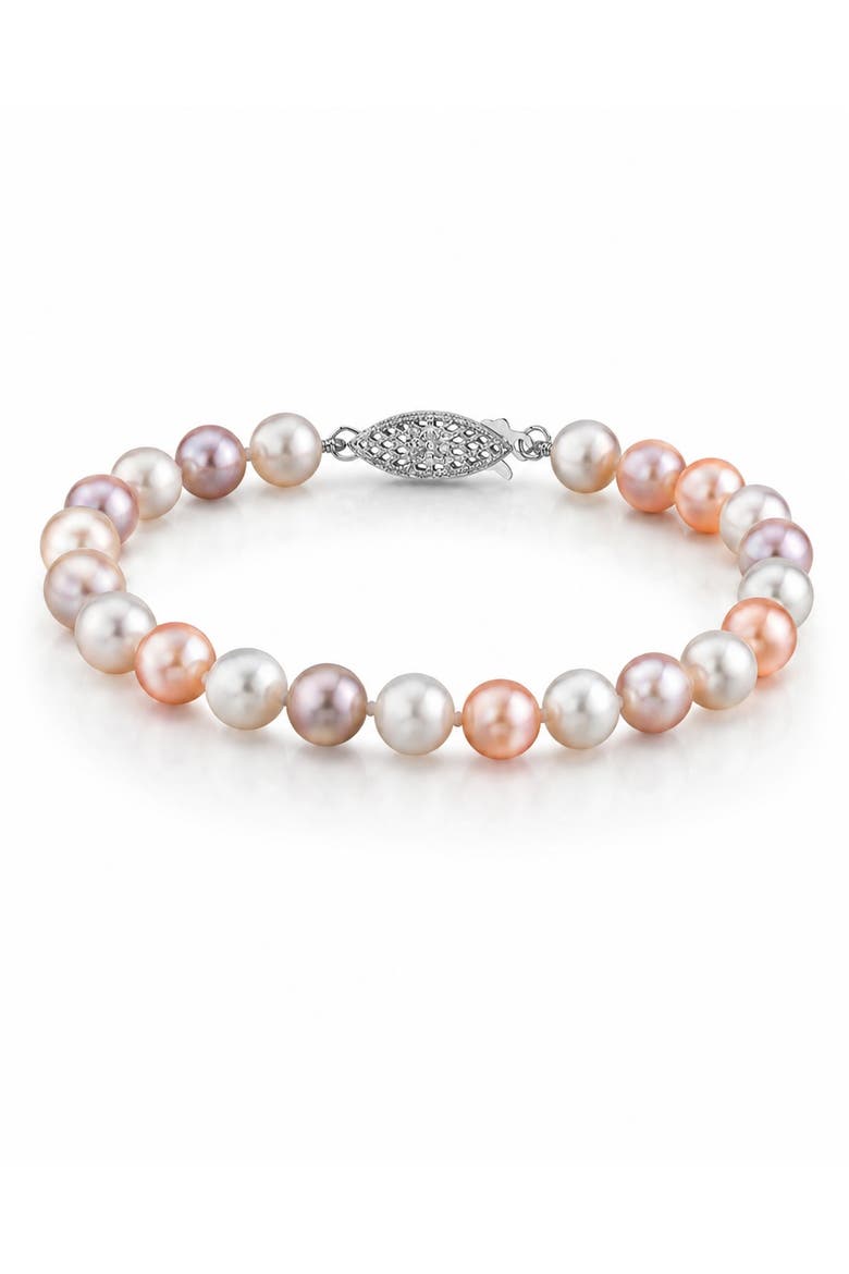 6.5-7.0mm Multicolor Freshwater Pearl Bracelet - AAA Quality, Main, color, Sterling Silver Clasp