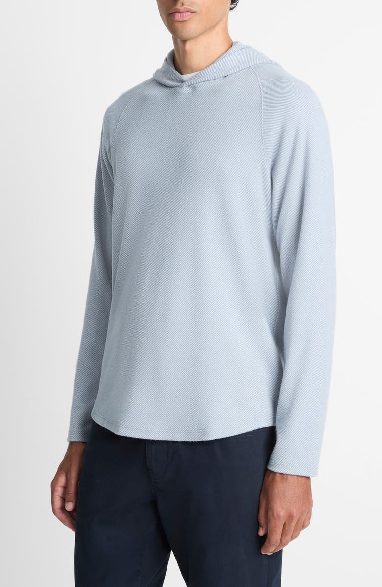 Vince Broken Twill Hoodie, Alternate, color, Parlor Blue/ Off White