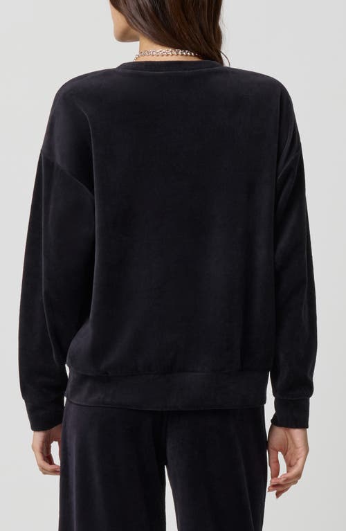 Florence By Mills Crewneck Velour Sweatshirt In Black