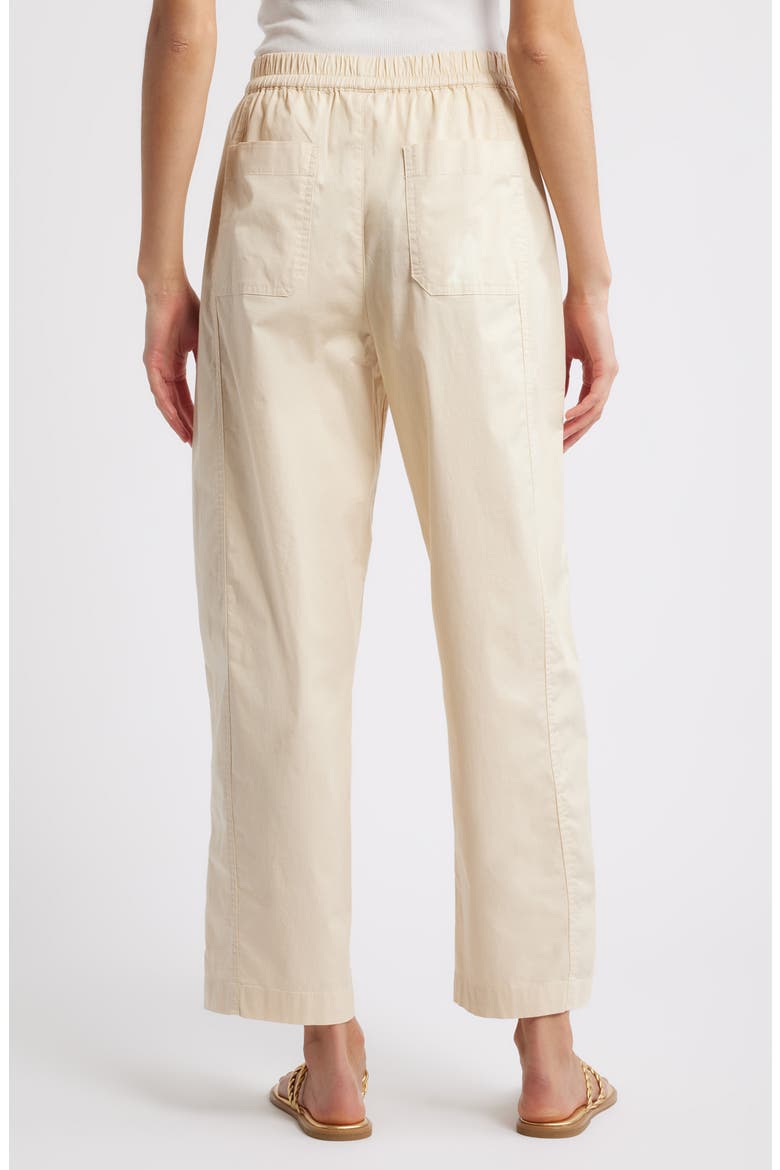 Stretch Cotton Drawstring Ankle Pants, Alternate, color, BEIGE BURNT