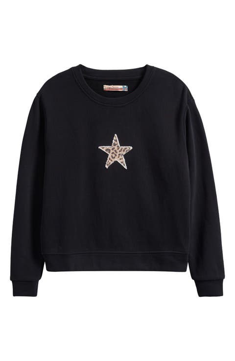 Kids' Leopard Star Cotton Blend Sweatshirt (Big Kid)