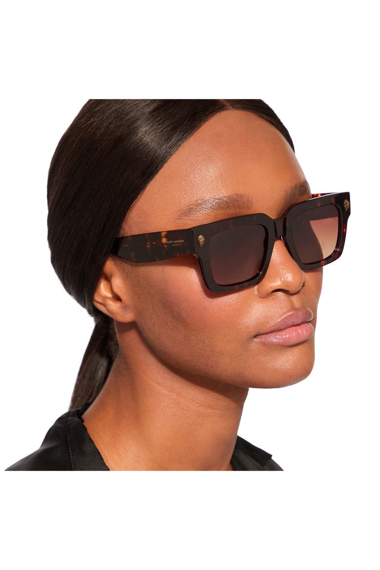 50mm Square Sunglasses, Alternate, color, HAVANA/ BROWN