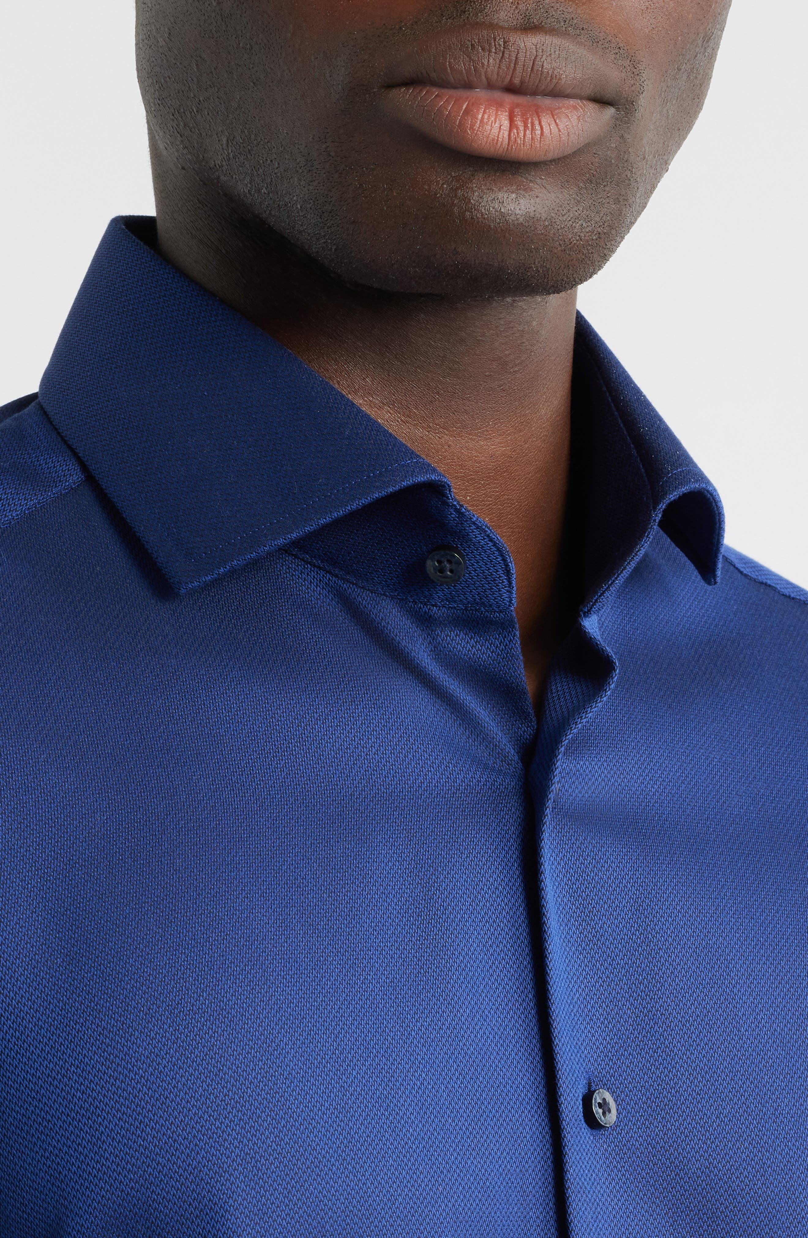 Modern Fit Solid Non-Iron Cotton Dobby Dress Shirt - image 4