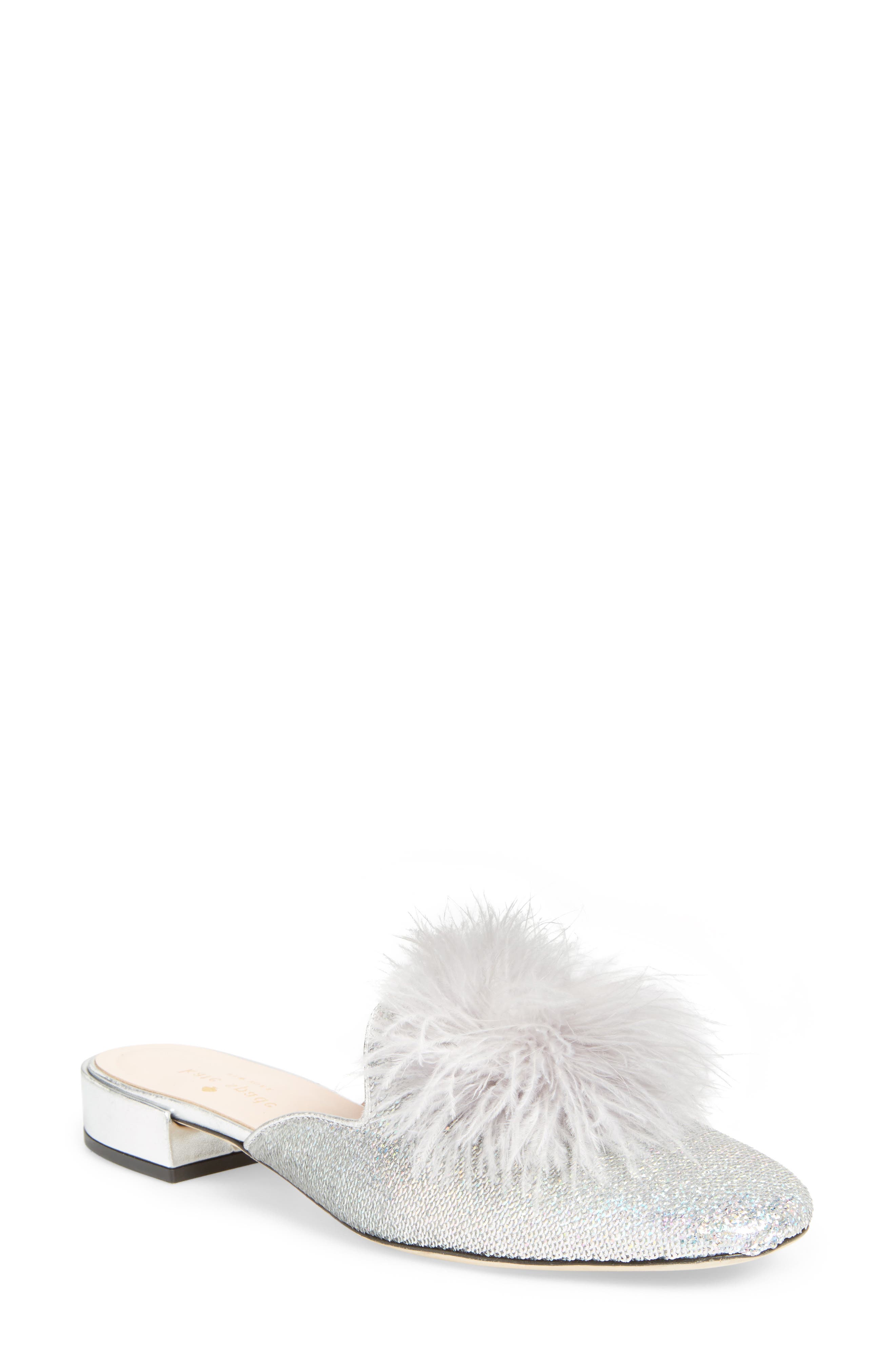 gala mule loafer, Main, color, SILVER SEQUINS